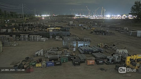 Real night time security example in low light on oxblue construction jobsite camera for night time visibility